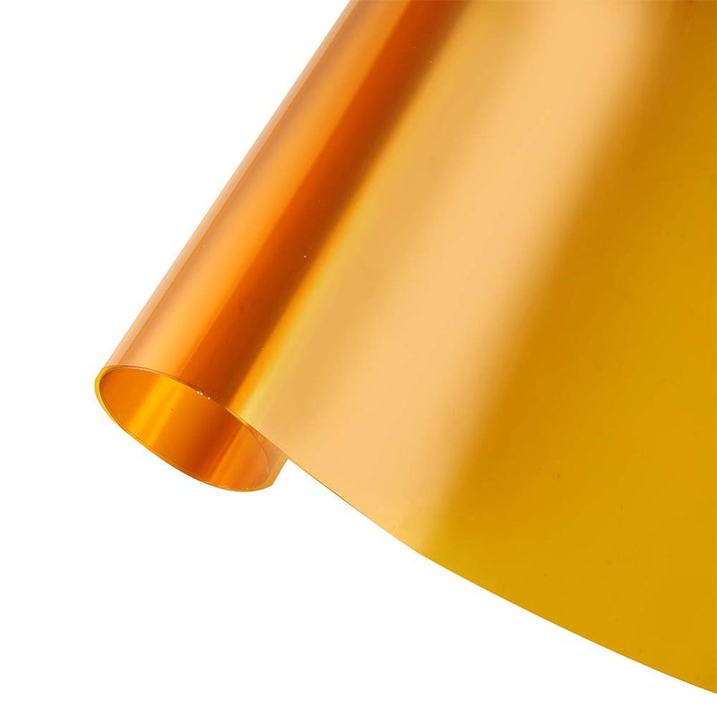 SUMAGITIN Transparent Decorative Window Film Anti UV Colorful Adhesive Vinyl Heat Insulation Solar Window Tinting Sheets Glass Film for Christmas Home Decoration, 17.7Inch x 78.7Inch, Gold - Image 1